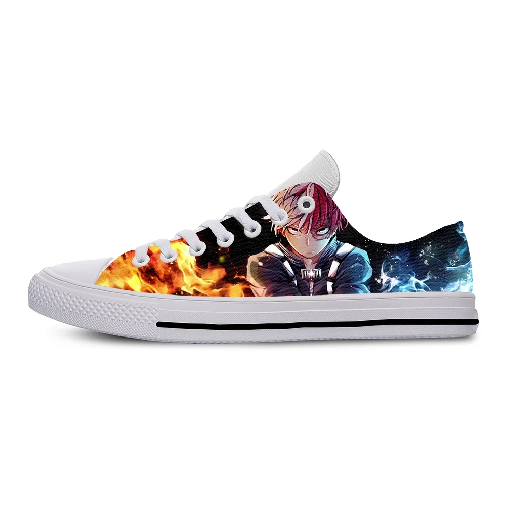 Zapatos informales de Tela con estampado 3D para hombre y mujer, zapatillas deportivas transpirables, de estilo Anime, My Hero Academia Todoroki Shouto