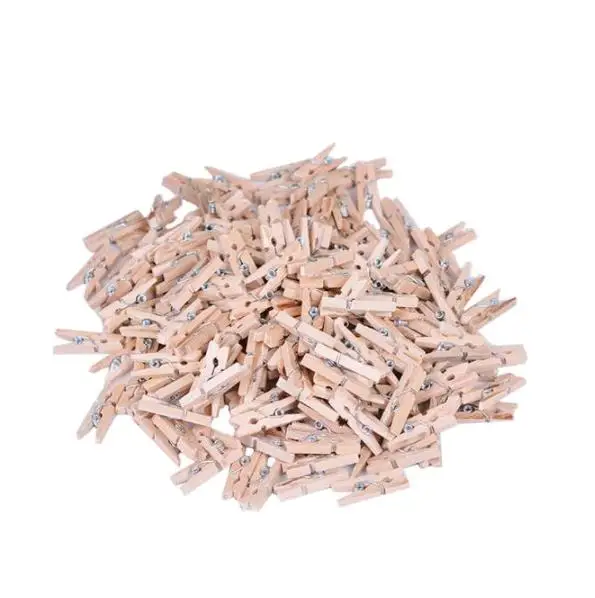 

100pcs Natural Wooden Clips For Photo Drying Socks Towel Rack Wooden Clips Clamps Holder Clips Clothespin Craft Office