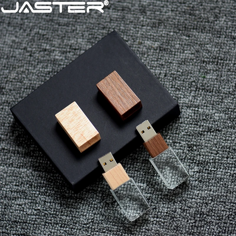 JASTER USB флэш-накопитель орех кристалл черный картон USB 2,0 Кленовая бумажная коробка 4 ГБ 8 ГБ 32 ГБ 64 Гб 128 Гб Память Флэш-Накопитель