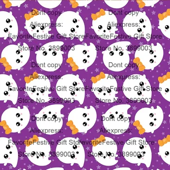 

purple ghost Skull Halloween Print Fabric Sewing Material Quilting Patchwork Needlework DIY Handmade Cloth