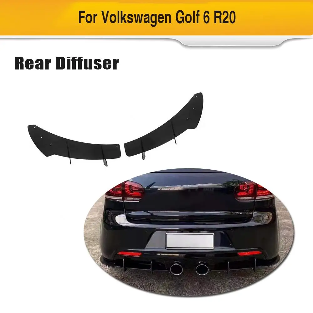 Автомобильный задний диффузор для губ разветвители отделка для Volkswagen VW Golf 6 VII GTI R20 плавники Акула Стиль бампер крышка разветвители ABS черный