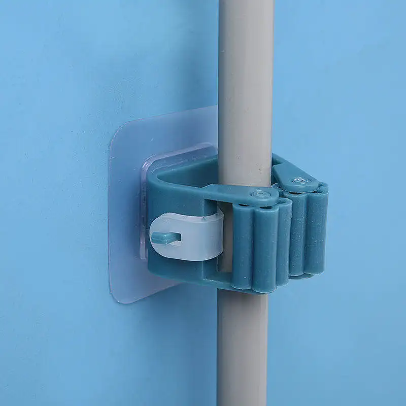 1Pc Wall Mounted Mop Strong Kitchen Hooks Broom Hanger Storage Rack Bathroom Holder Shower Hooks mop & broom holder mop storage rack