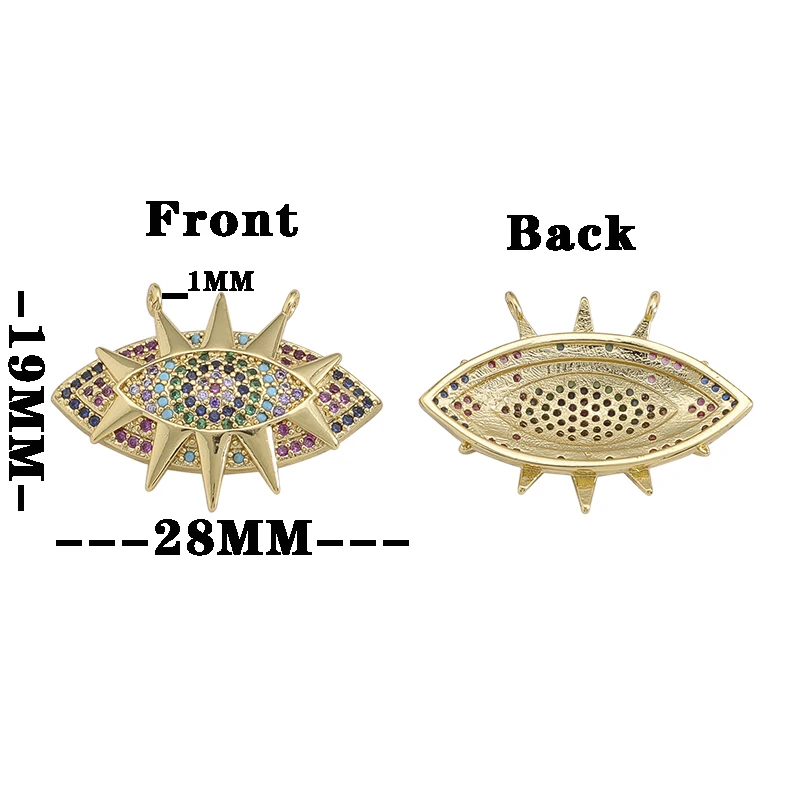 2Pcs Multicolor Sun Designer Charms Eye Pendant For DIY Earrings Necklace Bracelet Make Accessories Jewelry Making Gold