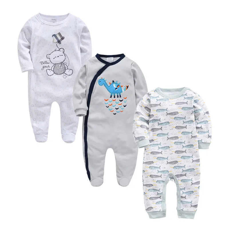 Осень-зима, комплект из 3 предметов для маленьких мальчиков, roupa de bebes, комбинезон для новорожденных, Хлопковая пижама с длинными рукавами, Комбинезоны для детей 3, 6, 9, 12 месяцев