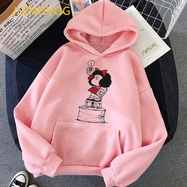 Toda Mafalda Print Hoodies Women Men Hooded Sweatshirts Harajuku Hip Hop Hoodies Sweatshirt Streetwear Tracksuit Winter Clothes
