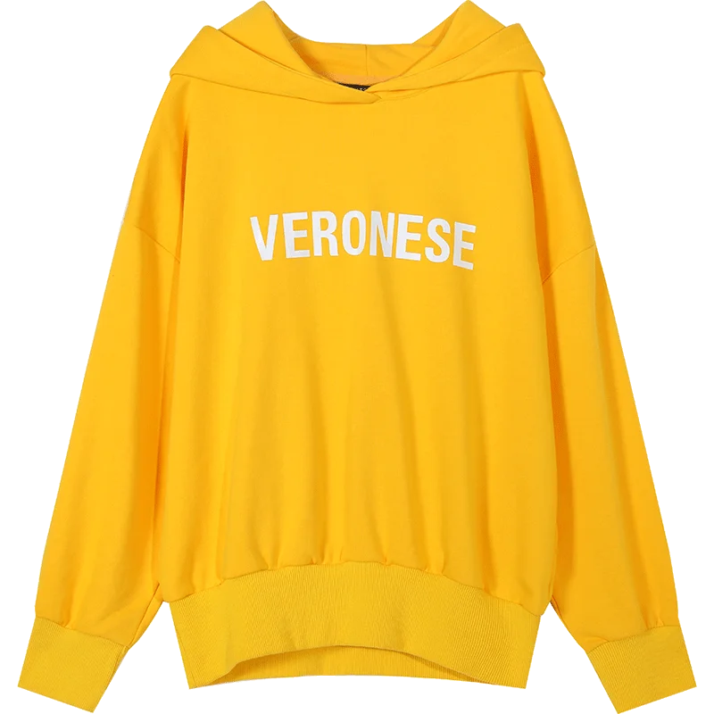 Yellow ELFSACK, желтые, одноцветные, с буквенным принтом, минималистичные, женские толстовки,, зимние, цветочные, с заниженной спинкой на плече, офисные, женские, базовые свитшоты - Цвет: Yellow
