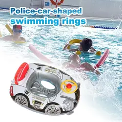 Children's Inflatable Swim Ring Creative Police Car Shape Easy to Clean PVC Skin-friendly Baby Swimming Seat Ring Kids Toddlers