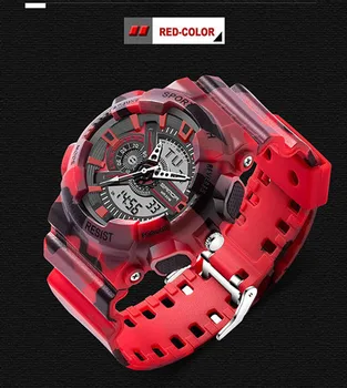 

Three Da Wrist Watch Outdoors Mountaineering Double Core Double Display Electronics Wrist Watch Man Military Camouflage Surface