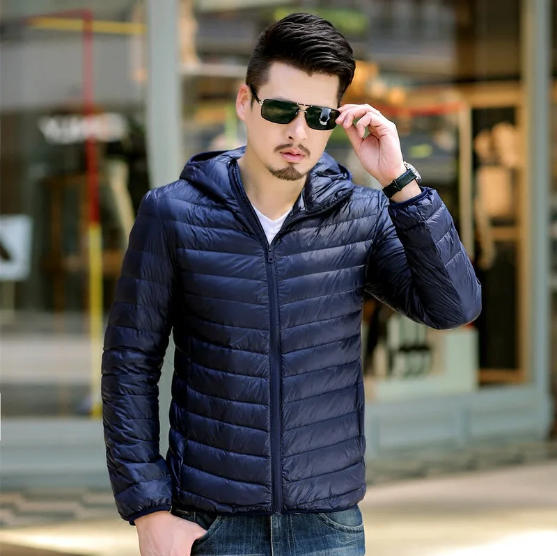 Autumn And Winter New Style Korean-style Ultra-Thin down Jacket Plus-sized Menswear Short Hooded Sports Jackets Outdoor
