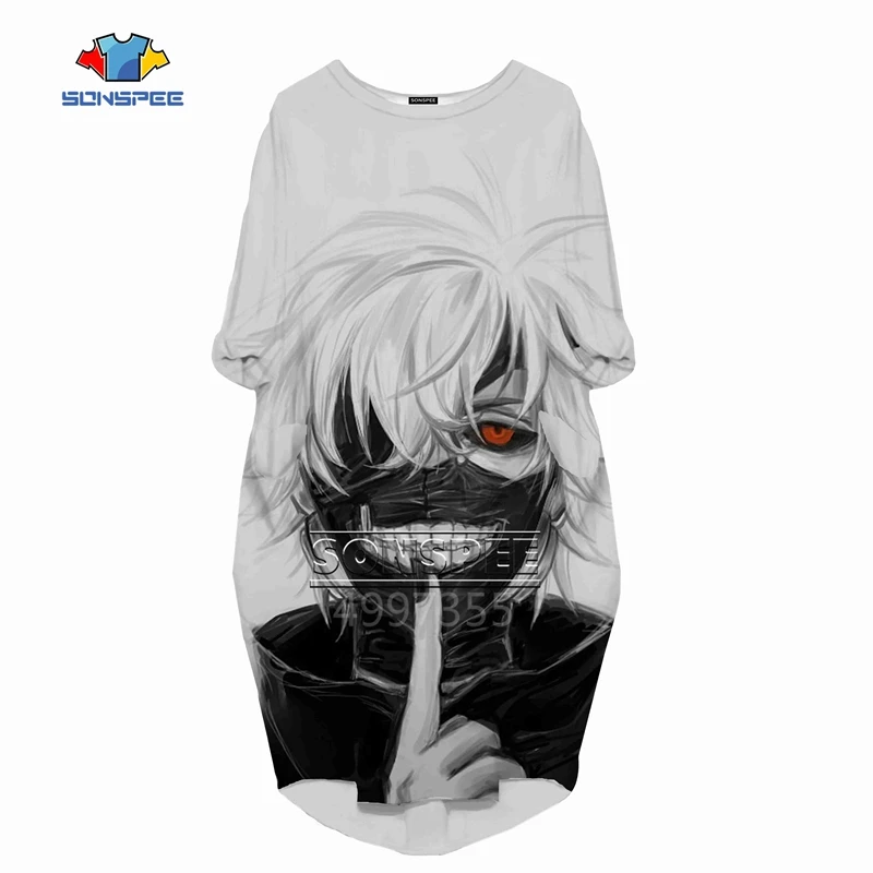 4 SONSPEE 3D печатных Kirishima Tōka Harajuku женское модное Повседневное платье в стиле хип-хоп высокого качества с длинным рукавом женская одежда для девочек L14 - Цвет: 4