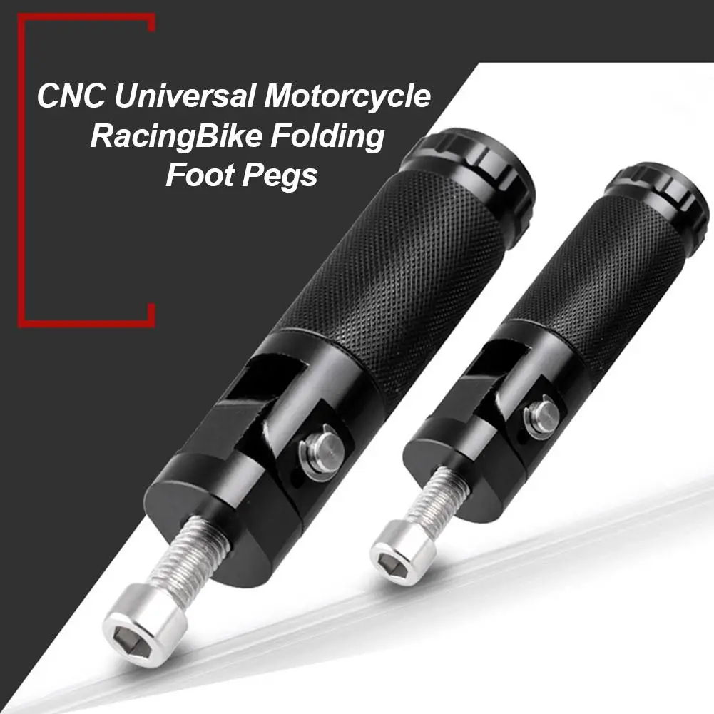 Universal DIY Pair CNC Aluminum Motorcycle Rear Set Footrests Footpeg Pegs Pedal