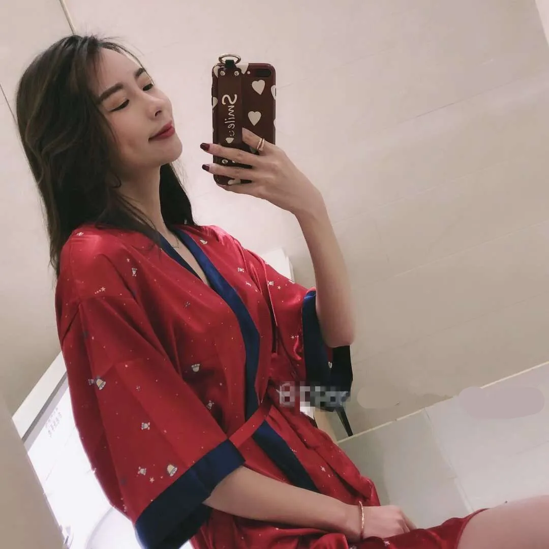 

Pajamas Female Spring Summer Viscose Sexy Star Bride Morning Gowns Model Silk Women's Robes Bridesmaid Best Friend Robe Tracksui