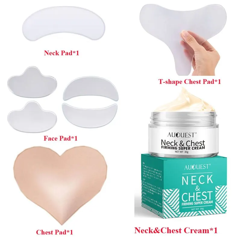 

5pcs/lot Silicone Anti Wrinkle Neck Pad With Firming Cream Neck Chest Wrinkles Remover Pads Neck Skin Lift Anti Aging Skin Care