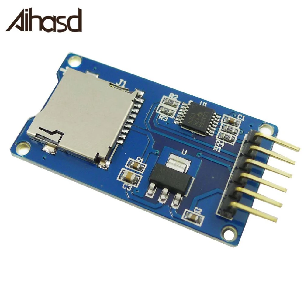 Arduino Micro Scheda SD mini TF card Lettore Modulo SPI Interfaccia level conver 