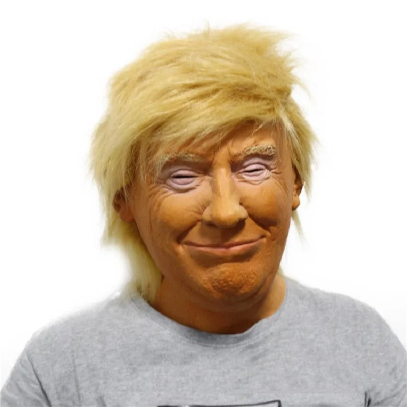 

Dropship 2019 Realistic Latex Masks Donald Trump Halloween Mask Party Gift Scary Masker Cosplay Funny Masque