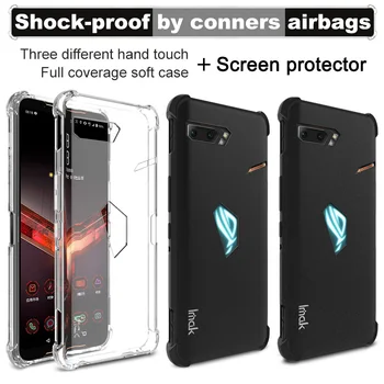 

Imak TPU Matte Soft Silicone Case for Asus ROG Phone 2 ZS660KL Case Black Shockproof Airbag Cover ROG Phone2