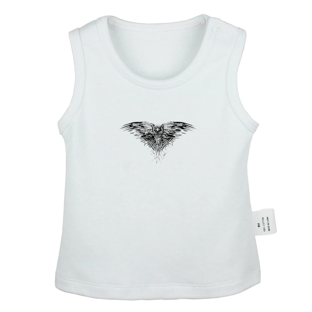 JcBabyYV2207W Game of Thrones Three-eyed crow House Stark Direwolf Design Newborn Baby Tank Tops Toddler Vest Sleeveless Infant Cotton Clothes - Цвет: JcBabyYV2207W