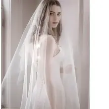 

Elegant White Ivory Bridal Veils One layers Without Comb Cut Edge Soft net Wedding Veil Wedding Accessories Veu de Noiva