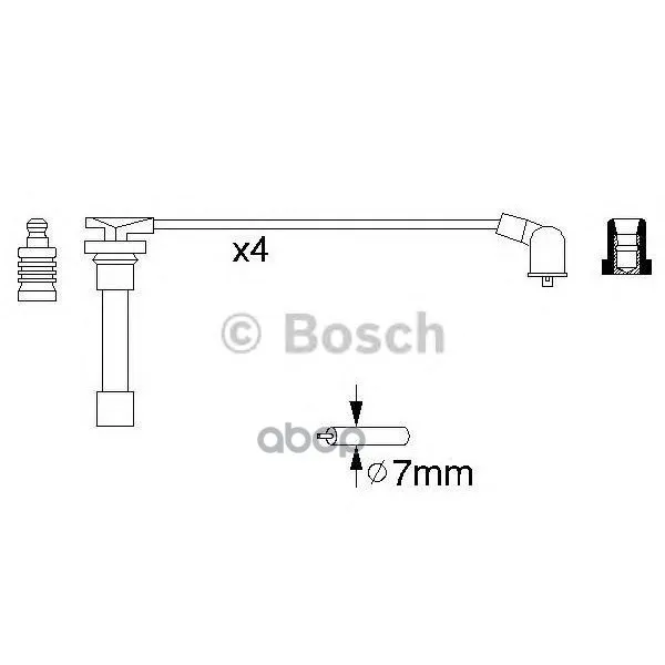 Комплект Проводов Зажигания Honda: Accord 1.8-2.3 93-03, Shuttle 94-04 Bosch арт. 0986356793