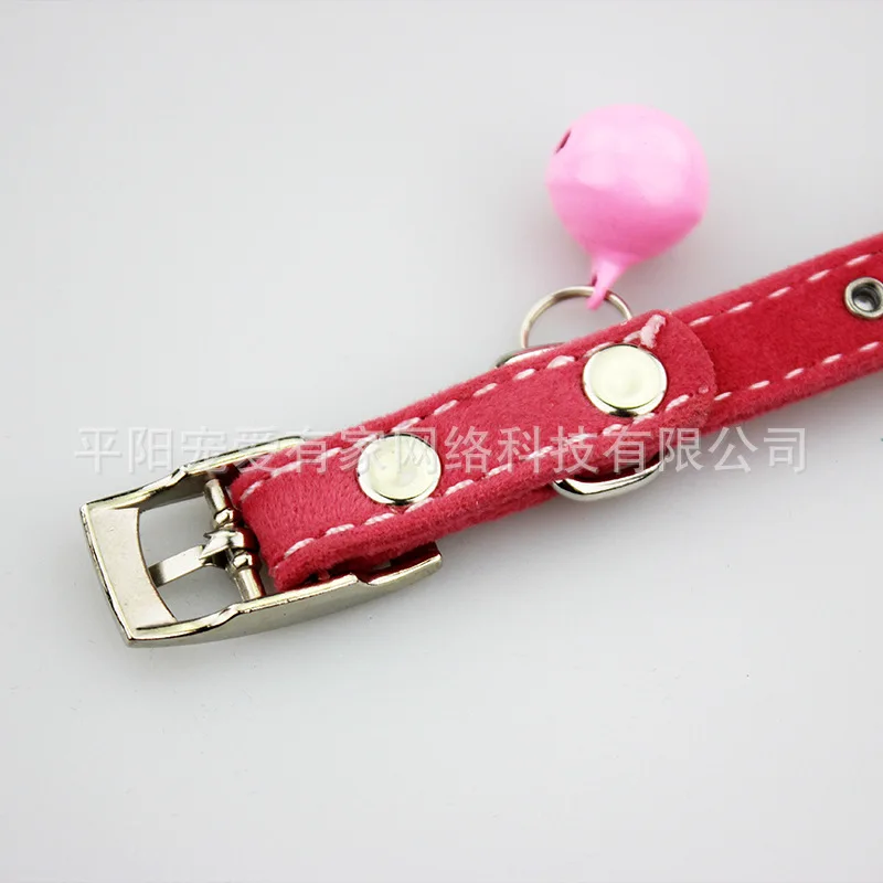 Flocking kitten chain water drill pearl cat collar pet supplies wholesale cat collar bell factory direct multi-color