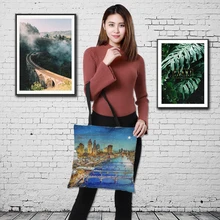 Краудейл Рождественский подарок Сделай Сам Двусторонняя веселая Рождественская Подарочная сумка Новые забавные женские холщовые Большая вместительная винтажная сумка через плечо