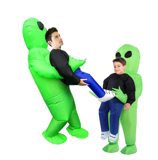 

Men women children Christmas annual meeting, spoof dressing up aliens green ghosts inflatable costumes stage performances