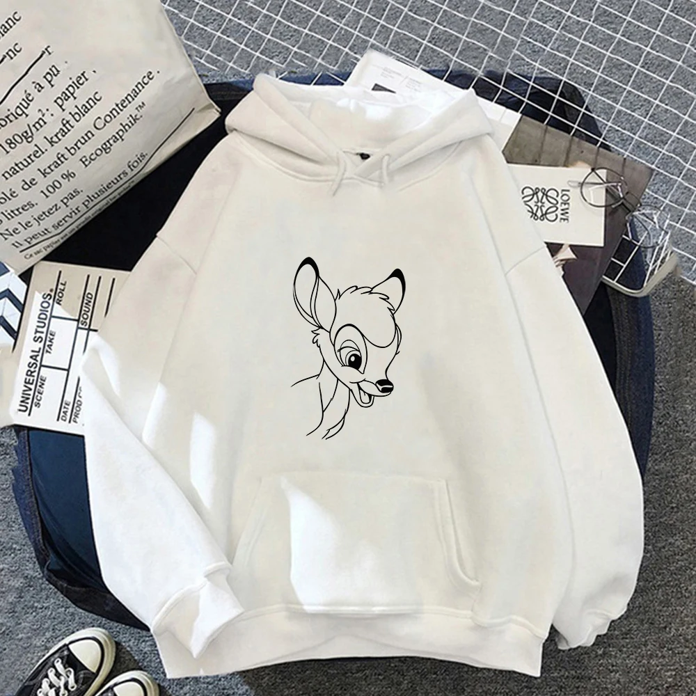 

Disney Fashion Autumn Bambi Hoodies Thumper Women Kawaii Hooded Pullover Clothes Cartoons Print Women Warm Femme Sweatshirt Tops