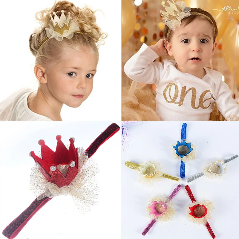 Multi-camada de Gaze Bandas de Cabeça do Bebê Lote Faça Você Mesmo Simples Pérola Estéreo Coroa Brilhando Headbands Ferramentas Hair Styling Acessório Ha999 200 Pçs –