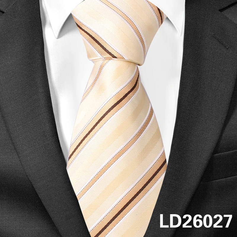 Новый Полосатый шелковый галстук для мужчин жаккардовые Тканые Классические костюмы галстуки в полоску жениха средства ухода за кожей Шеи