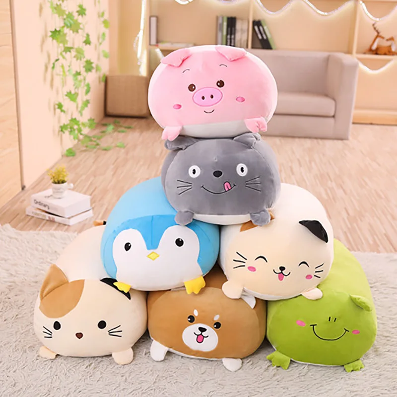 

Soft Animal Cartoon Pillow Cushion Cute Fat Dog/Cat/Totoro /Penguin/Pig/Frog Plush Toy Stuffed Home Decor Cat pillow 6 Kinds