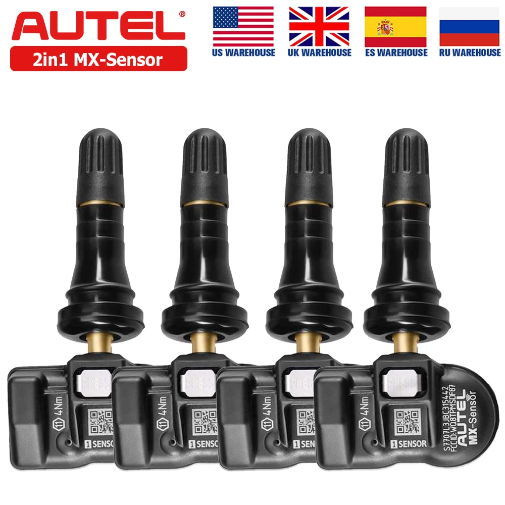4PCS Autel MX-Sensor Rubber Dual Frequency 315mhz & 433mhz 2in1 Tire Pressure Sensor Winter Tire Exchange TPMS Sensors Tool