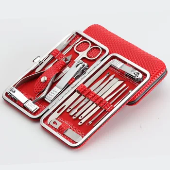 

Nail Scissor Set 16-Piece Nail Clippers Stainless Steel Nail Clippers Pedicure xiu jia dao Tool Kit Manicure Set