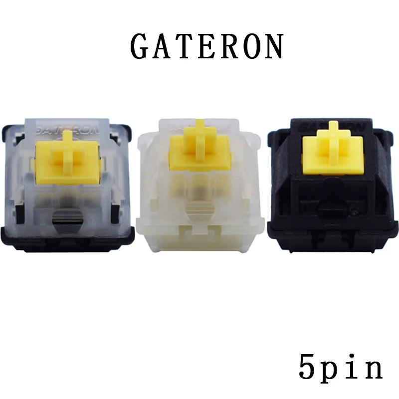 Gateron-interruptor Amarelo Leitoso Acessórios Teclado Mecânico Interruptor do Jogo Sensação Linear 50g 5pin