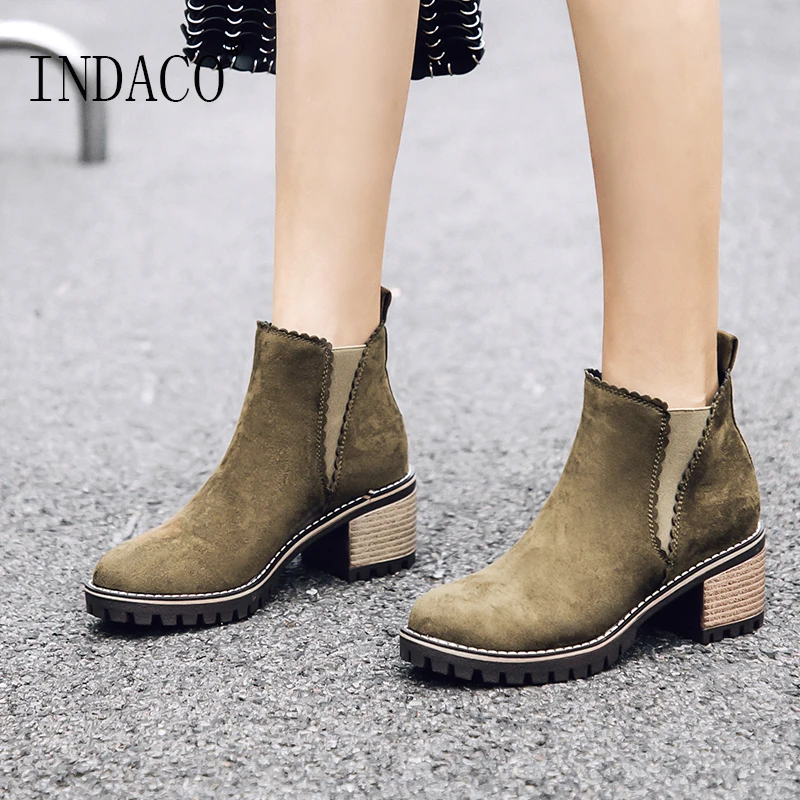 

Womens Boots Green Women Winter Boots Women Ankle Boots 5cm Big Size