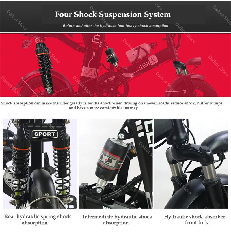 Electric Bikes Adults 2 Wheeled Electric Bicycles 12 Inch Max Range 100KM 48V 400W Mini Portable Foldable Electric Scooter (10)