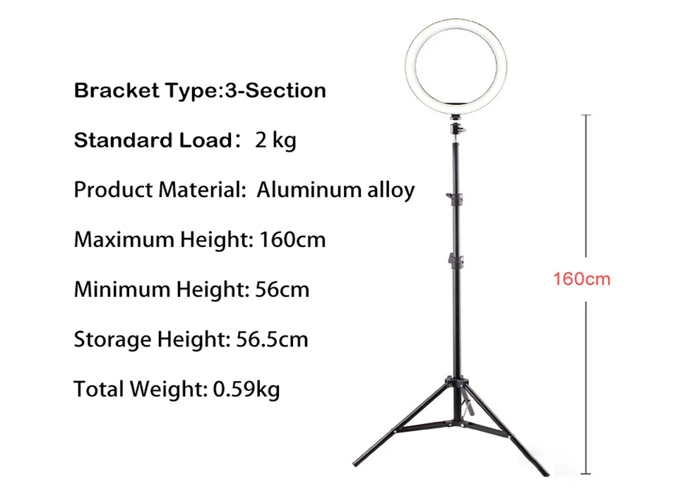 BAODELI USB 16 26 см селфи кольцо свет профессиональный штатив подставка для Dslr мобильного телефона держатель блогер вьедо аксессуары