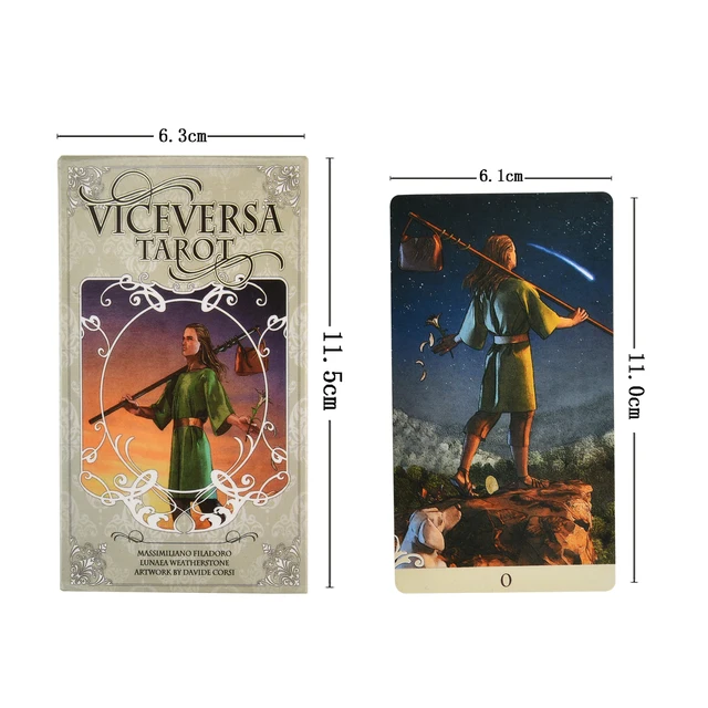 Vice Versa Tarot Kit Cards both sides of the card, one side showing the front view and one side the back view 2