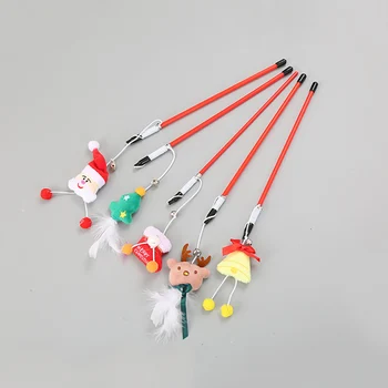 

Stick Teaser Wand Playing Rod with Bell Cats Funny Cat Interactive Toys