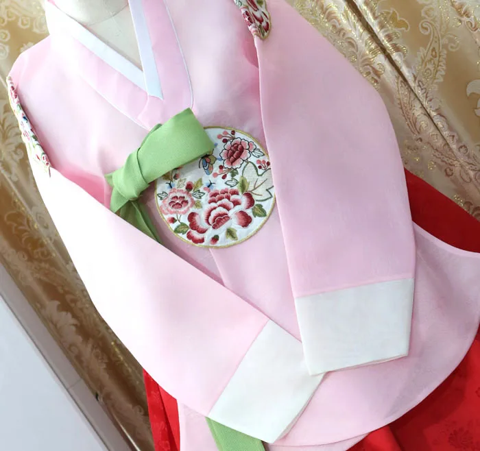 Южнокорейский импортный зарубежный Атласный Костюм Танга ханбок/невесты бронзированный ханбок/древний суд ханбок
