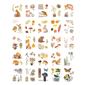 

25 pcs/pack Cartoon Animal Fall Leaves Bullet Journal Stickers Decoration Stationery Sticker Scrapbooking DIY Diary Stick Label