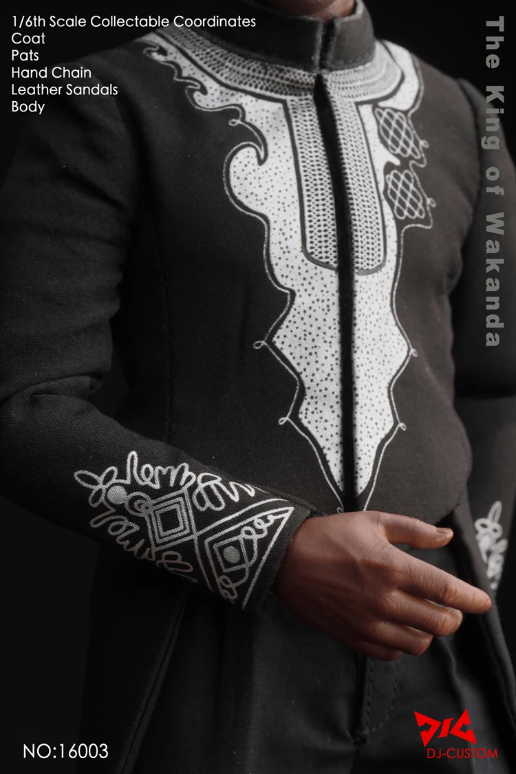 1:6 Мужская фигурка wakanda Черная пантера король одежда с черным телом для 1" фигурки Куклы. Не включает голову и другие E2791