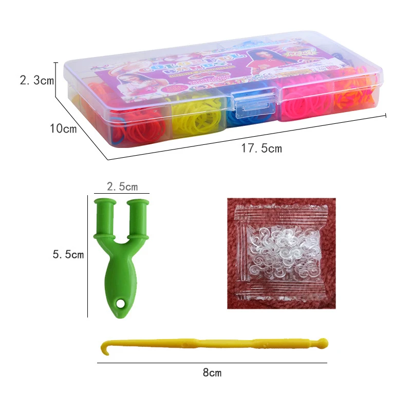 DIY Handmade Toy Creative New Rainbow Hand-knitted Color Rubber Band Education Children's Toy Braided Bracelet Box Set Children'