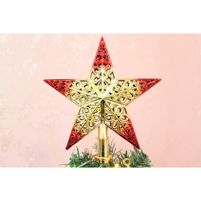 Hollowed-out Christmas Tree Top Star Glittering Hanging Xmas Tree Topper Decoration Ornaments Home Decor HTQ99