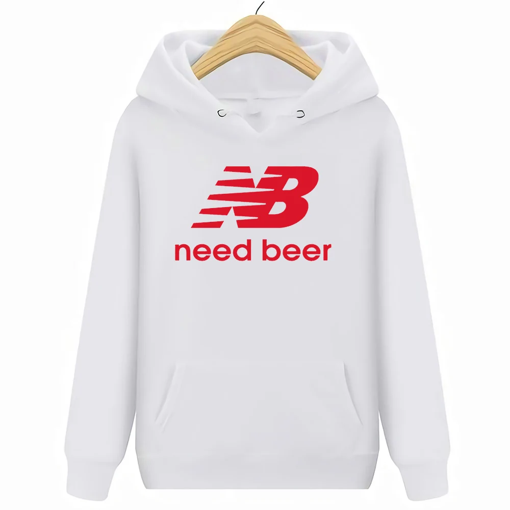 Белый Need Beer мужские забавные пародийные толстовки для барбекю шутка спирт вечерние худи с надписью свитшоты Размер s-xxxl - Цвет: Белый