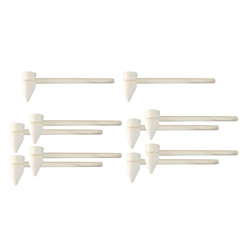 10Pieces MINI NATURAL WOOD MALLETS WOODEN HAMMERS FOR DIY JEWELRY MAKING TOOLS