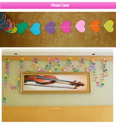 Elegant Love Pink and Gold Glitter Heart Garland for Weddings, Birthdays, and Bridal Showers (Rainbow 13Ft)