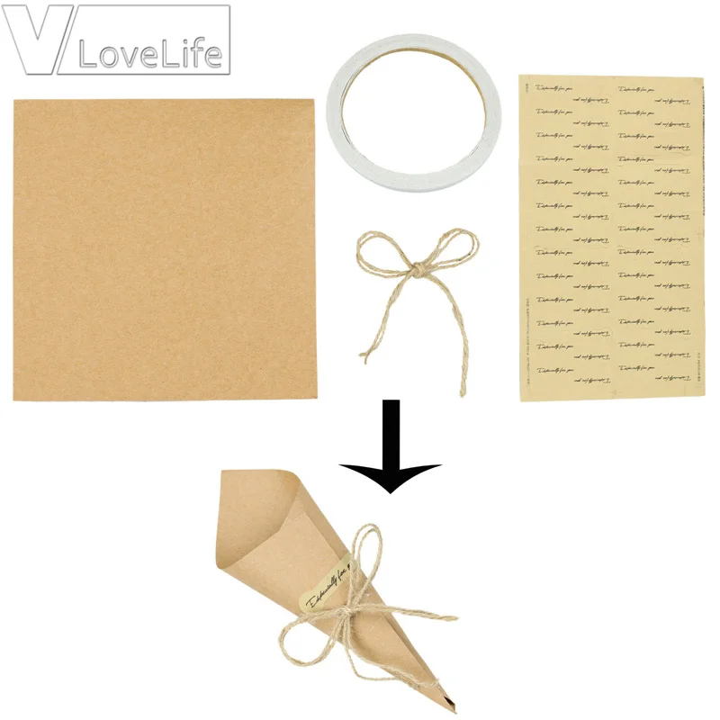 5 шт./лот DIY крафт-бумага винтажная Складная Подарочная коробка ремесла креативный подарок Декоративный букет ручной работы товары для цветов 15x15 см