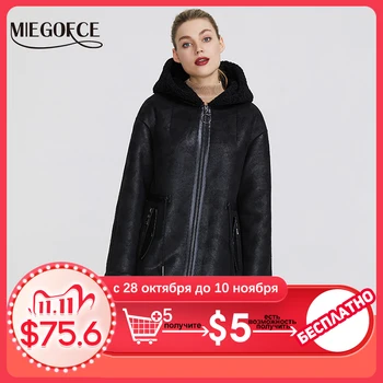 

MIEGOFCE 2020 New Winter Women's Collection of Fake Fur Jackets Long Coat Unusual Design of Women's Sheepskin Parka