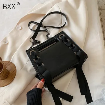 

[BXX] Chain Design PU Leather Crossbody Bags For Women 2020 Fashion Shoulder Messenger Bag Lady Travel Handbags and Purses HL909