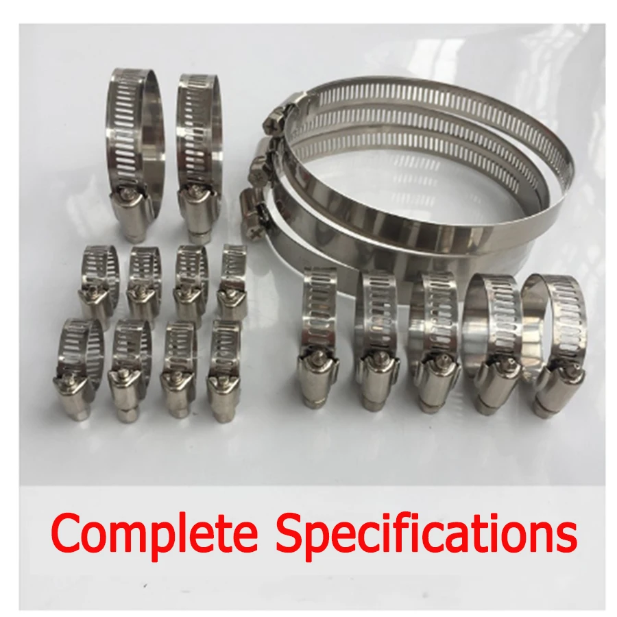

2pcs Stainless Steel Hose Clamp Adjustable Drive Hose Clamp Fuel Line Worm Clip Hoop for Exhaust Pipe Hose Clip Anti-oxidation